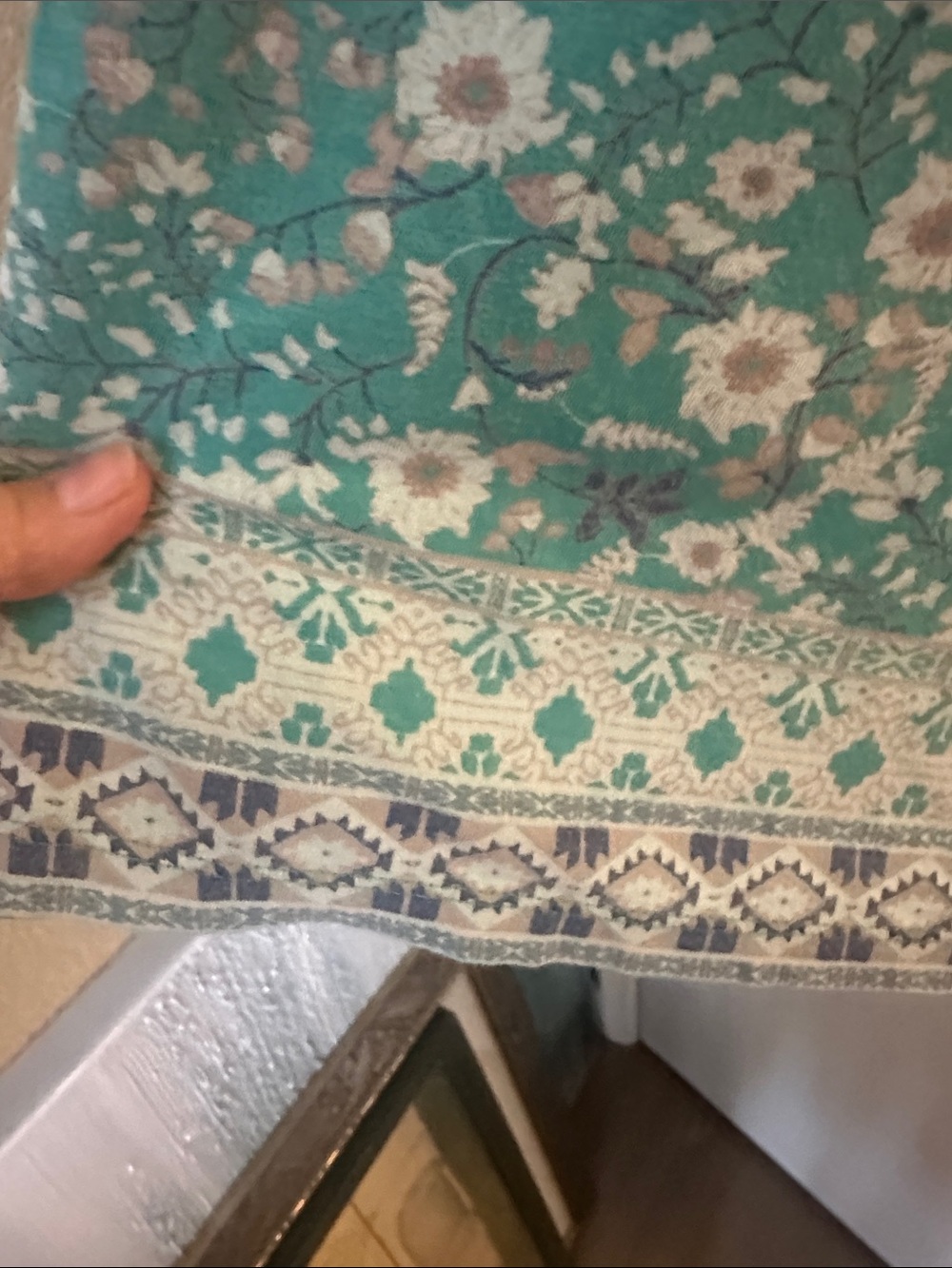 Lucky Brand Teal Green Floral Smocked Tank - Picture 4 of 5